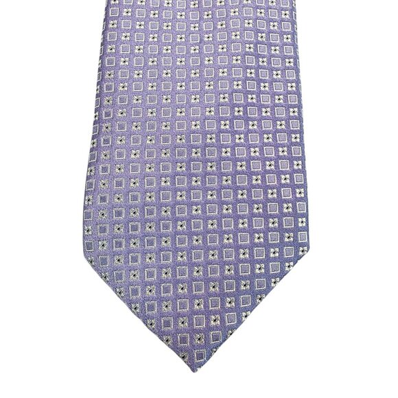 Canali Lavender Purple Micro Flower Print Tie Necktie 100% Silk Made in Italy OS - Picture 1 of 12